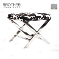 Living Room ottoman stainless steel bench with metal bench legs